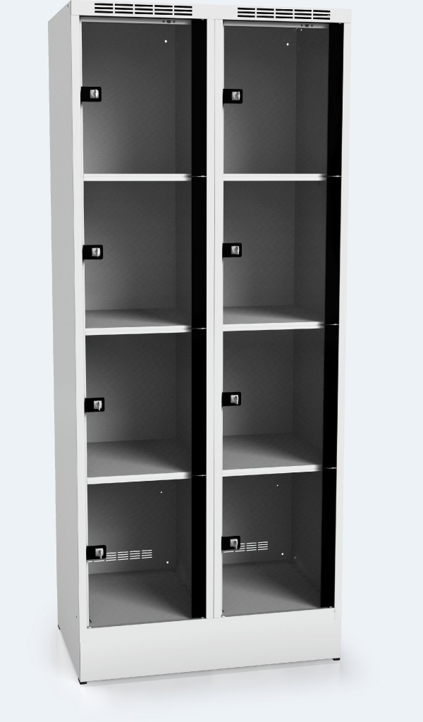  Locker with eight glass-filled doors 1920 x 800 x 500